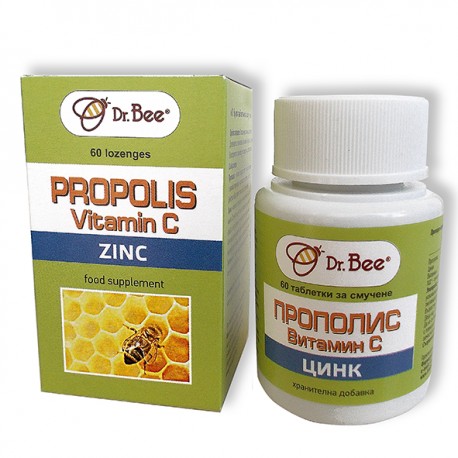 Dr. Bee Таблетки за смучене с Прополис, Витамин С и Цинк